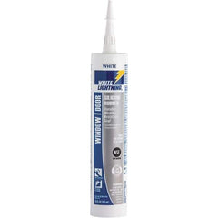 White Lightning - 10 oz Cartridge White RTV Silicone Joint Sealant - -80 to 450°F Operating Temp, 30 min Tack Free Dry Time, 24 hr Full Cure Time - Eagle Tool & Supply