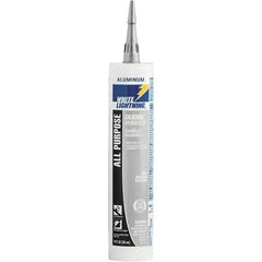 White Lightning - 10 oz Cartridge Silver RTV Silicone Joint Sealant - -80 to 400°F Operating Temp, 30 min Tack Free Dry Time, 24 hr Full Cure Time - Eagle Tool & Supply