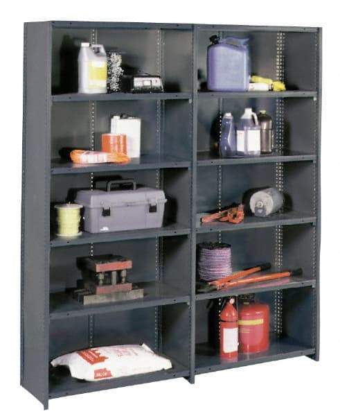 Value Collection - 6 Shelf, 500 Lb. Capacity, Closed Shelving Add-On Unit - 48 Inch Wide x 12 Inch Deep x 85 Inch High, Gray - Eagle Tool & Supply