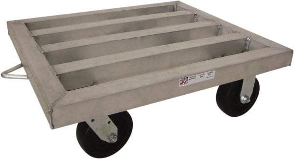 PRO-SOURCE - 2,000 Lb Capacity Aluminum Welded Aluminum Dolly - 28" Long x 24" Wide x 10" High, 6" Wheels - Eagle Tool & Supply
