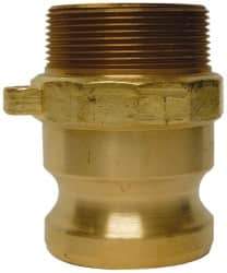 EVER-TITE Coupling Products - 2-1/2" Brass Cam & Groove Suction & Discharge Hose Male Adapter Male NPT Thread - Part F, 2-1/2" Thread, 250 Max psi - Eagle Tool & Supply