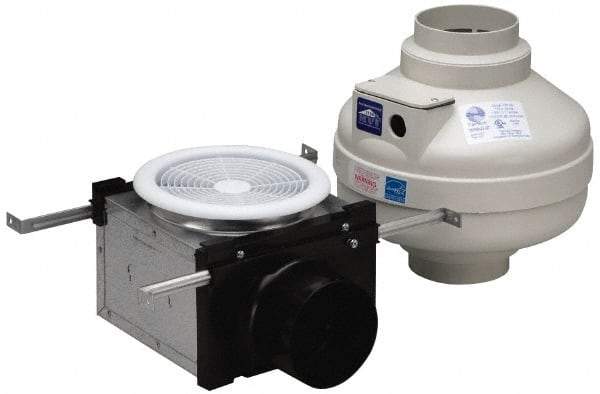 Fantech - 4" Blade, Direct Drive, 0.027 hp, 100 CFM, Totally Enclosed Exhaust Fan - 5-5/16" Opening Height x 7-3/16" Opening Width, 7-3/16" Deep, 5/16" Projection, 115 Volt, Single Phase - Eagle Tool & Supply