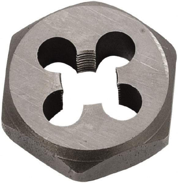 Union Butterfield - 1-1/4 - 7 UNC Thread, 2-3/16" Hex, Right Hand Thread, Hex Rethreading Die - Chromium Steel, 1" Thick, Series 2025 - Exact Industrial Supply