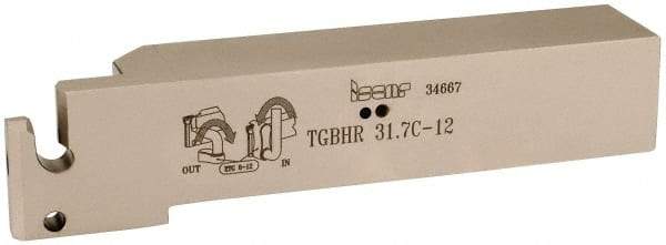 Iscar - External Thread, 1.18" Max Depth of Cut, 6.7" OAL, Right Hand Indexable Grooving Cutoff Toolholder - 1-1/4" Shank Height x 1-1/4" Shank Width, TAG N 12..C/W/M/TAGB/TAGBA 12.. Insert Style, TGBH Toolholder Style, Series Sumo-Grip - Eagle Tool & Supply