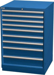 LISTA - 9 Drawer, Modular Storage Cabinet - Steel, 28-1/4" Wide x 28-1/2" Deep x 41-3/4" High, Blue - Eagle Tool & Supply