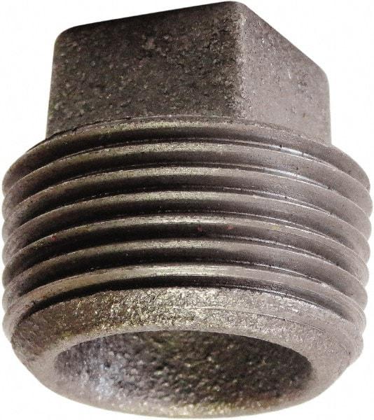 Made in USA - Size 3", Class 125, Cast Iron Black Pipe Square Plug - 175 psi, FPT End Connection - Eagle Tool & Supply