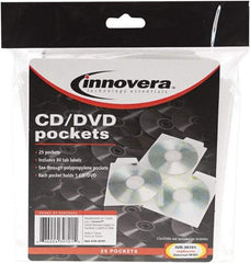 innovera - 25 Piece Clear CD/DVD Pockets - 5" High x 5" Wide - Eagle Tool & Supply