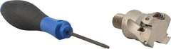 Seco - 1-1/2" Cut Diam, 0.433" Max Depth of Cut, 1.57" OAL, Indexable Square Shoulder End Mill - XO.X 1204 Inserts, M16 Modular Connection, 90° Lead Angle, Through Coolant, Series Super Turbo - Eagle Tool & Supply