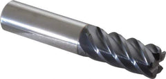 Niagara Cutter - 3/4", 5 Flute, Single End, Solid Carbide, 0.09" Corner Radius End Mill - 4" OAL, 45° Helix, Right Hand Flute, 1-5/8" LOC, Right Hand Cut - Eagle Tool & Supply