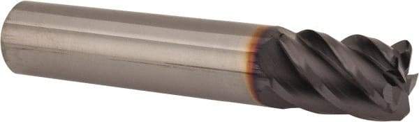Niagara Cutter - 3/8", 5 Flute, Single End, Solid Carbide, 0.045" Corner Radius End Mill - 2" OAL, 45° Helix, Right Hand Flute, 1/2" LOC, Right Hand Cut - Eagle Tool & Supply