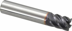 Niagara Cutter - 3/8", 5 Flute, Single End, Solid Carbide, 0.02" Corner Radius End Mill - 2" OAL, 45° Helix, Right Hand Flute, 1/2" LOC, Right Hand Cut - Eagle Tool & Supply