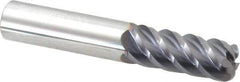 Niagara Cutter - 1/2", 5 Flute, Single End, Solid Carbide, 1/8" Corner Radius End Mill - 3" OAL, 45° Helix, Right Hand Flute, 1-1/4" LOC, Right Hand Cut - Eagle Tool & Supply