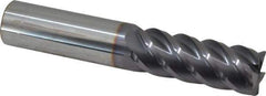 Niagara Cutter - 5/8", 5 Flute, Single End, Solid Carbide, 0.03" Corner Radius End Mill - 3-1/2" OAL, 45° Helix, Right Hand Flute, 1-5/8" LOC, Right Hand Cut - Eagle Tool & Supply
