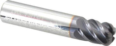 Niagara Cutter - 1/2", 5 Flute, Single End, Solid Carbide, 1/8" Corner Radius End Mill - 2-1/2" OAL, 45° Helix, Right Hand Flute, 5/8" LOC, Right Hand Cut - Eagle Tool & Supply