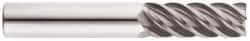 Niagara Cutter - 1", 5 Flute, Single End, Solid Carbide, 0.03" Corner Radius End Mill - 4" OAL, 45° Helix, Right Hand Flute, 2" LOC, Right Hand Cut - Eagle Tool & Supply