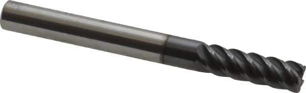 Niagara Cutter - 1/4", 5 Flute, Single End, Solid Carbide, 0.03" Corner Radius End Mill - 2-1/2" OAL, 45° Helix, Right Hand Flute, 3/4" LOC, Right Hand Cut - Eagle Tool & Supply