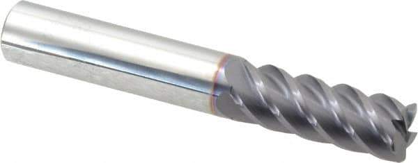 Niagara Cutter - 3/8", 5 Flute, Single End, Solid Carbide, 0.03" Corner Radius End Mill - 2-1/2" OAL, 45° Helix, Right Hand Flute, 1" LOC, Right Hand Cut - Eagle Tool & Supply