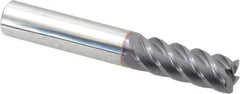 Niagara Cutter - 3/8", 5 Flute, Single End, Solid Carbide, 0.03" Corner Radius End Mill - 2-1/2" OAL, 45° Helix, Right Hand Flute, 1" LOC, Right Hand Cut - Eagle Tool & Supply