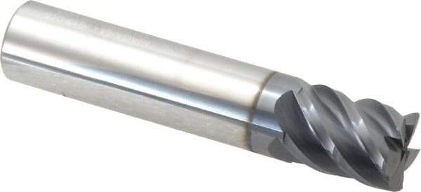 Niagara Cutter - 1/2", 5 Flute, Single End, Solid Carbide, 0.015" Corner Radius End Mill - 2-1/2" OAL, 45° Helix, Right Hand Flute, 5/8" LOC, Right Hand Cut - Eagle Tool & Supply