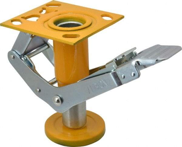 Albion - 7-1/2" Mounting Height, Position Floor Lock for 6" Diam Caster Wheels - 1-1/2" Retracted Clearance - Eagle Tool & Supply
