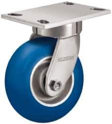 Albion - 6" Diam x 2" Wide x 7-1/4" OAH Top Plate Mount Swivel Caster - Neoprene, 700 Lb Capacity, Precision Sealed Bearing, 4 x 4-1/2" Plate - Eagle Tool & Supply