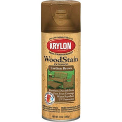 Krylon - 0.5 Qt Aerosol Can Earth Brown Wood Stain - Oil-Based, Semi-Transparent - Eagle Tool & Supply