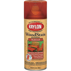 Krylon - 0.5 Qt Aerosol Can Redwood Wood Stain - Oil-Based, Semi-Transparent - Eagle Tool & Supply