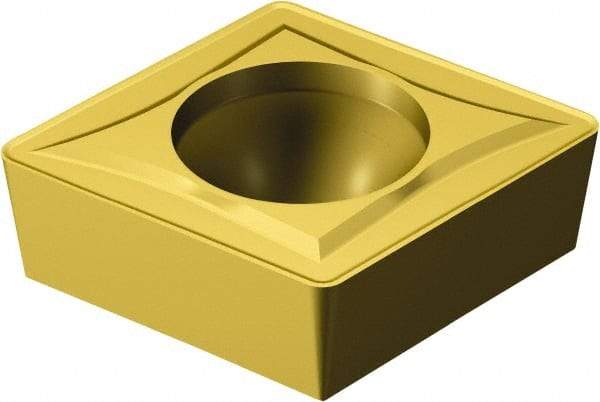 Sandvik Coromant - CCMT32.51 UR Grade 235 Carbide Turning Insert - TiCN/TiN Finish, 80° Diamond, 3/8" Inscr Circle, 5/32" Thick, 1/64" Corner Radius - Eagle Tool & Supply