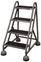 Cotterman - 42" 4 Step MasterStep Rolling Office Ladder - Assembled, 450 Lb Capacity, 36" Platform Height, 26" Base Width x 39" Base Depth, Rubber Matted - Eagle Tool & Supply