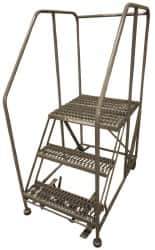 Cotterman - 60" 3 Step Rolling Work Platform - Assembled, 800 Lb Capacity, 30" Platform Height, 40" Base Width x 53" Base Depth, Serrated Steel - Eagle Tool & Supply