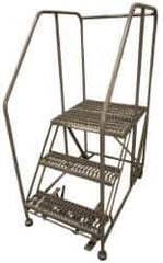 Cotterman - 60" 3 Step Rolling Work Platform - Assembled, 800 Lb Capacity, 30" Platform Height, 28" Base Width x 43" Base Depth, Serrated Steel - Eagle Tool & Supply