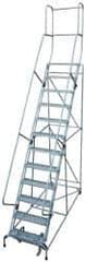 Cotterman - 162" 12 Step Rolling Warehouse Ladder - Knocked Down, 450 Lb Capacity, 120" Platform Height, 34" Base Width x 174" Base Depth, Perforated Tread - Eagle Tool & Supply