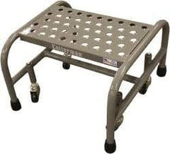 Cotterman - 12" 1 Step Rolling Warehouse Ladder - Assembled, 450 Lb Capacity, 12" Platform Height, 18" Base Width x 19" Base Depth, Perforated Tread - Eagle Tool & Supply
