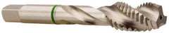 Accupro - #10-24 3 Flute Modified Bottoming Spiral Flute Tap - Vanadium High Speed Steel, Bright Finish, 2-3/8" OAL, Right Hand Flute, Right Hand Thread, H5 - Eagle Tool & Supply