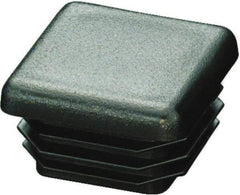 Caplugs - Square Finishing Plug for 6 to 11 Gauge Panels, for 3-1/8" Tube Diam - 0.97" Deep, Low-Density Polyethylene, Black - Eagle Tool & Supply