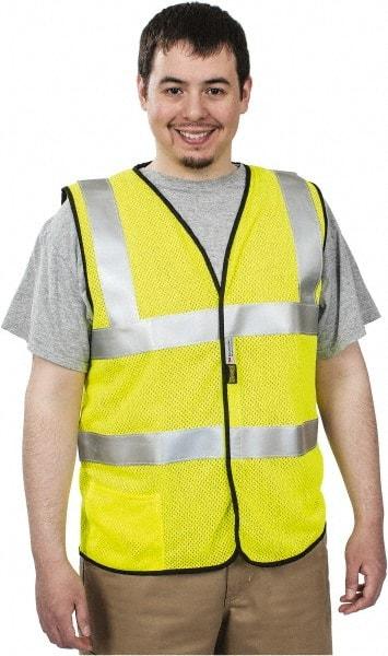 OccuNomix - Size 3XL Flame Resistant/Retardant Yellow Solid General Purpose Vest - 52 to 54" Chest, ANSI 107-2015, ASTM F1506, ATPV=5.1 cal/Sq cm, NFPA 70E/HRC=1, Hook & Loop Closure, 1 Pocket, Modacrylic/Aramid Blend - Eagle Tool & Supply