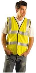OccuNomix - Size M Flame Resistant/Retardant Yellow Solid General Purpose Vest - 36 to 38" Chest, ANSI 107-2015, ASTM F1506, ATPV=5.1 cal/Sq cm, NFPA 70E/HRC=1, Hook & Loop Closure, 1 Pocket, Modacrylic/Aramid Blend - Eagle Tool & Supply