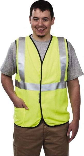 OccuNomix - Size L Flame Resistant/Retardant Yellow Solid General Purpose Vest - 40 to 42" Chest, ANSI 107-2015, ASTM F1506, ATPV=5.4 cal/Sq cm, NFPA 70E/HRC=1, Hook & Loop Closure, 1 Pocket, Modacrylic/Aramid Blend - Eagle Tool & Supply