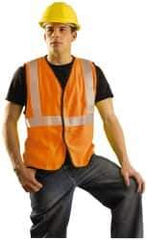 OccuNomix - Size L Flame Resistant/Retardant Orange Solid General Purpose Vest - 40 to 42" Chest, ANSI 107-2015, ASTM F1506, ATPV=5.4 cal/Sq cm, NFPA 70E/HRC=1, Hook & Loop Closure, 1 Pocket, Modacrylic/Aramid Blend - Eagle Tool & Supply