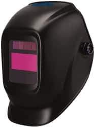 PRO-SAFE - 5-1/4" Window Width x 4-1/2" Window Height, 9 to 13 Shade Auto-Darkening Lens, Fixed Front Welding Helmet - Black Nylon Clear Lens - Eagle Tool & Supply