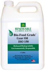 Renewable Lubricants - 1 Gal Bottle, Mineral Gear Oil - 6°F to 250°F, 131 St Viscosity at 40°C, 20 St Viscosity at 100°C, ISO 150 - Eagle Tool & Supply