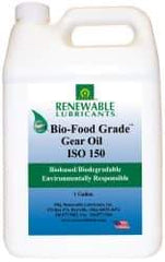 Renewable Lubricants - 1 Gal Bottle, Mineral Gear Oil - 6°F to 250°F, 131 St Viscosity at 40°C, 20 St Viscosity at 100°C, ISO 150 - Eagle Tool & Supply