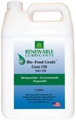Renewable Lubricants - 1 Gal Bottle, Mineral Gear Oil - 24°F to 518°F, 252 St Viscosity at 40°C, 34 St Viscosity at 100°C, ISO 320 - Eagle Tool & Supply