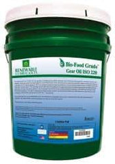 Renewable Lubricants - 5 Gal Pail, Mineral Gear Oil - 10°F to 250°F, 166 St Viscosity at 40°C, 24.1 St Viscosity at 100°C, ISO 220 - Eagle Tool & Supply