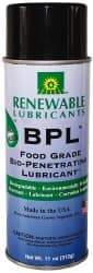 Renewable Lubricants - 11 oz Aerosol Thin Oily Film Penetrant/Lubricant - 0°F to 280°F, Food Grade - Eagle Tool & Supply