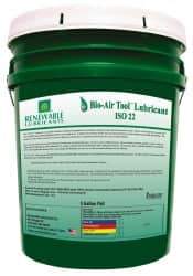 Renewable Lubricants - 5 Gal Pail, ISO 22, Air Tool Oil - -40°F to 420°, Series Bio-Air - Eagle Tool & Supply