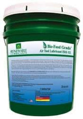 Renewable Lubricants - 5 Gal Pail, ISO 32, Air Tool Oil - -20°F to 230°, 29.33 Viscosity (cSt) at 40°C, 7.34 Viscosity (cSt) at 100°C, Series Bio-Food Grade - Eagle Tool & Supply