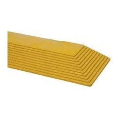 Wearwell - 39" Long x 3" Wide x 5/8" Thick, Anti-Fatigue Modular Matting Ramp Edge - Female, Yellow, For Dry & Wet Areas, Series 572 - Eagle Tool & Supply