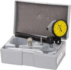 Mitutoyo - 0.2 mm Range, 0.002 mm Dial Graduation, Vertical Dial Test Indicator - 1.5748 Inch Yellow Dial, 0-100-0 Dial Reading, Accurate to 0.003 Inch - Eagle Tool & Supply