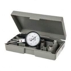 Mitutoyo - 0.03 Inch Range, 0.0005 Inch Dial Graduation, Horizontal Dial Test Indicator - 1.5748 Inch White Dial, 0-15-0 Dial Reading, Accurate to 0.0005 Inch - Eagle Tool & Supply
